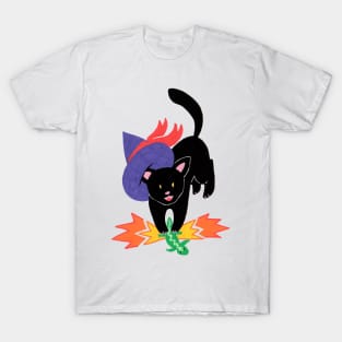 Wizard Kitty Pounces T-Shirt